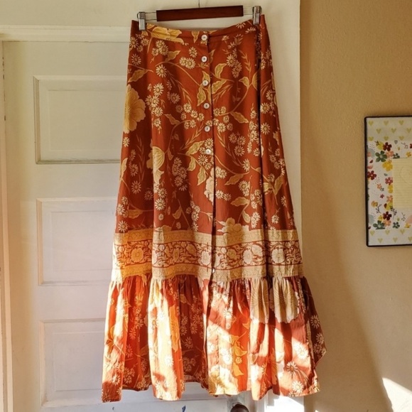 SPELL Sloan Maxi Skirt in Ochre - Picture 11 of 12